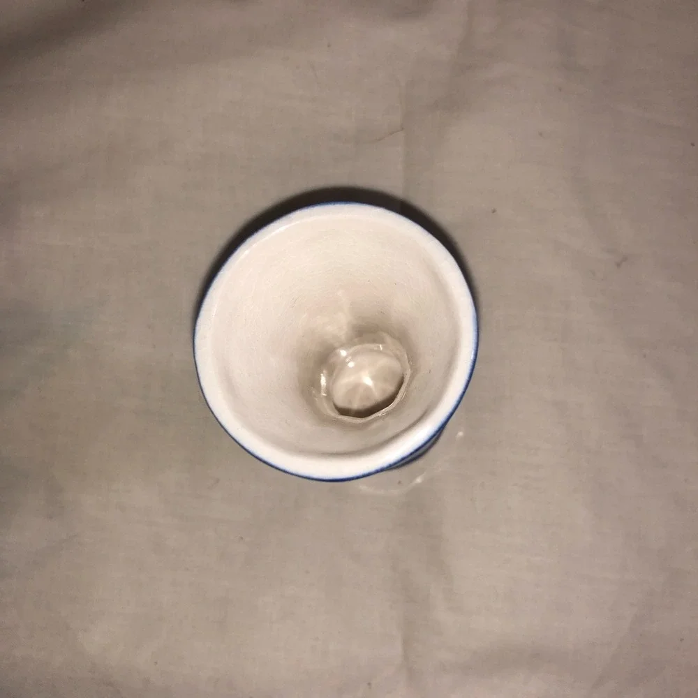 Hand Painted Delfts Blauw Mini Vase Blue White Floral Ceramic Bud Vase 3.25 inch